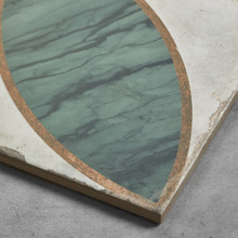 Isabella Matt Grey & Green Square Porcelain Tile